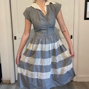 Vintage style striped midis dress